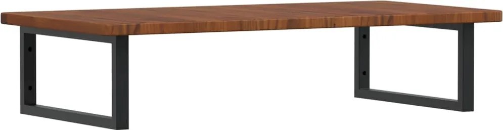 vidaXL Raft pentru lavoar montat pe perete, oțel și lemn masiv stejar