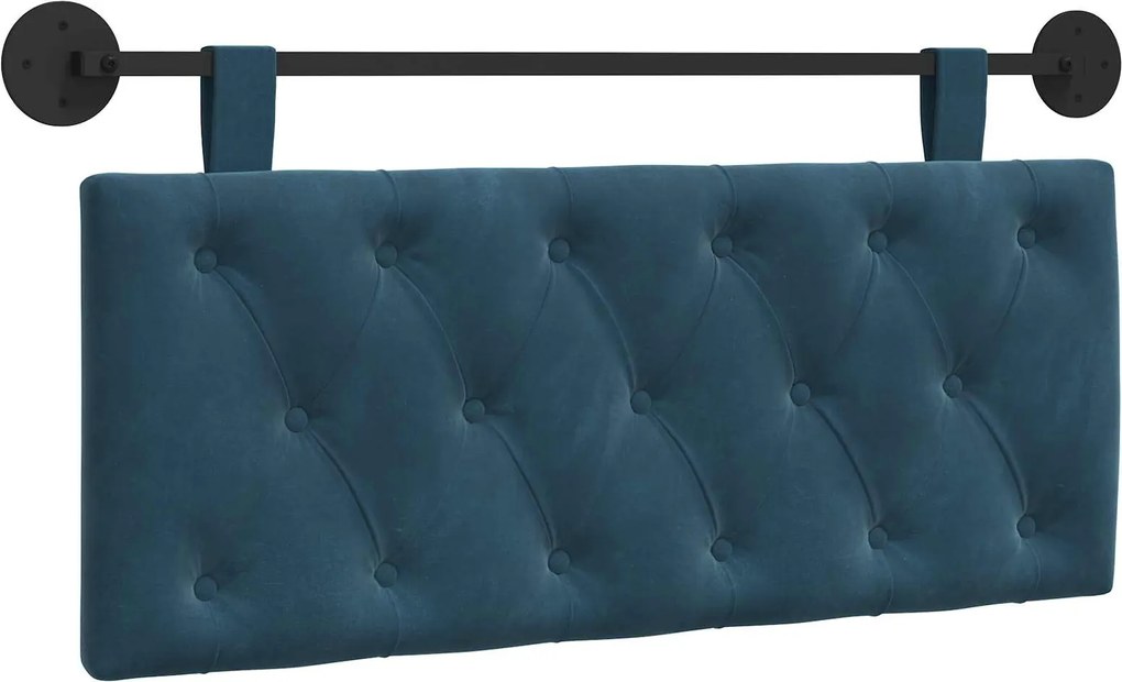 vidaXL Cap de pat suspendat Pe perete albastru 110 x 55 x 7 cm Catifea