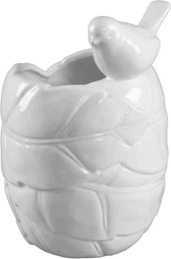 Vază decorativă Aly, 22x15x15 cm, ceramica , alb