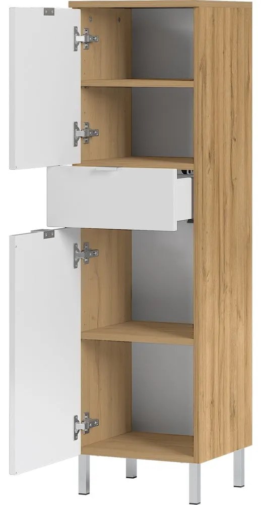 Dulap în decor de stejar Germania Mauresa, înălțime 120 cm, alb