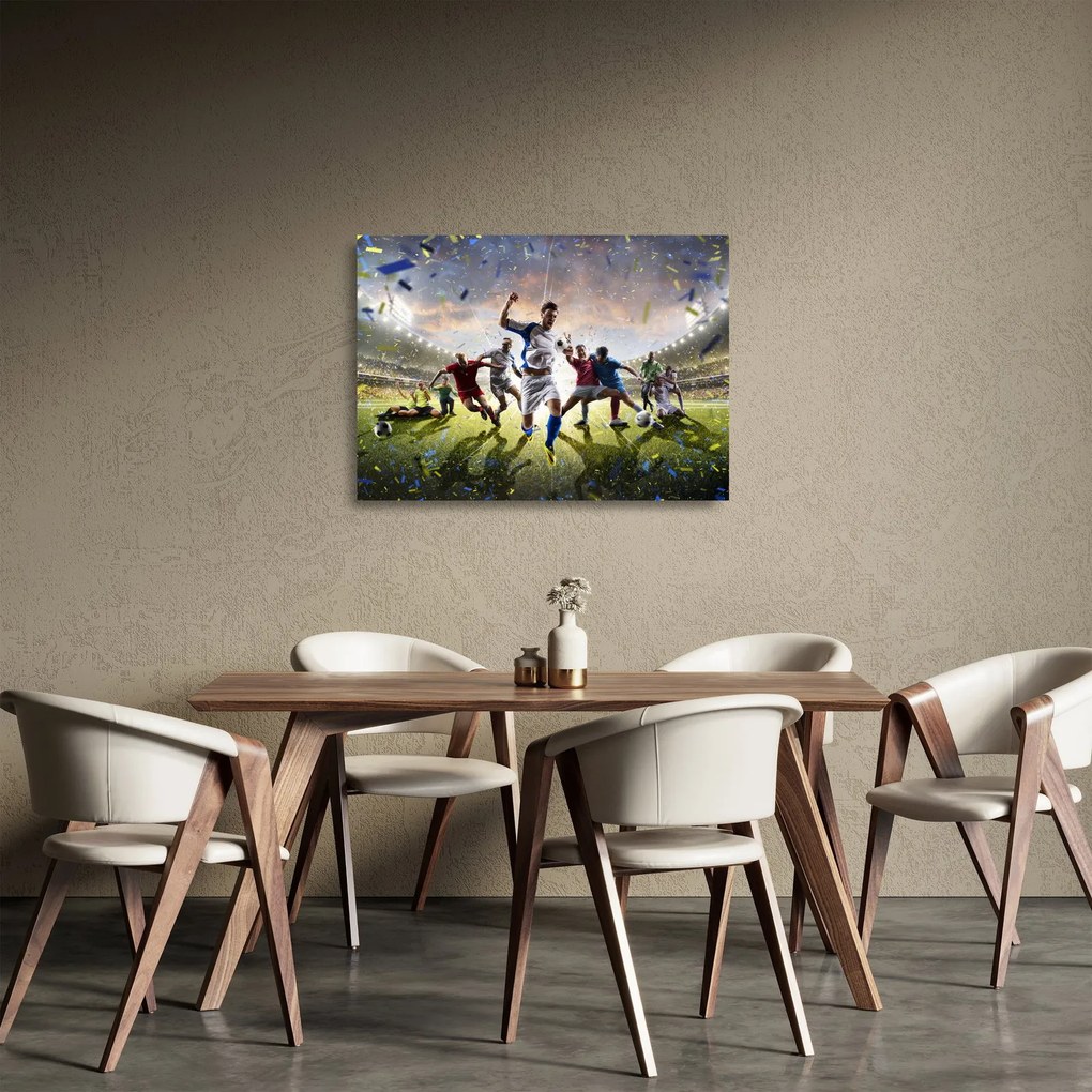 Tablou pe sticlă - Fotbal (70x50 cm)