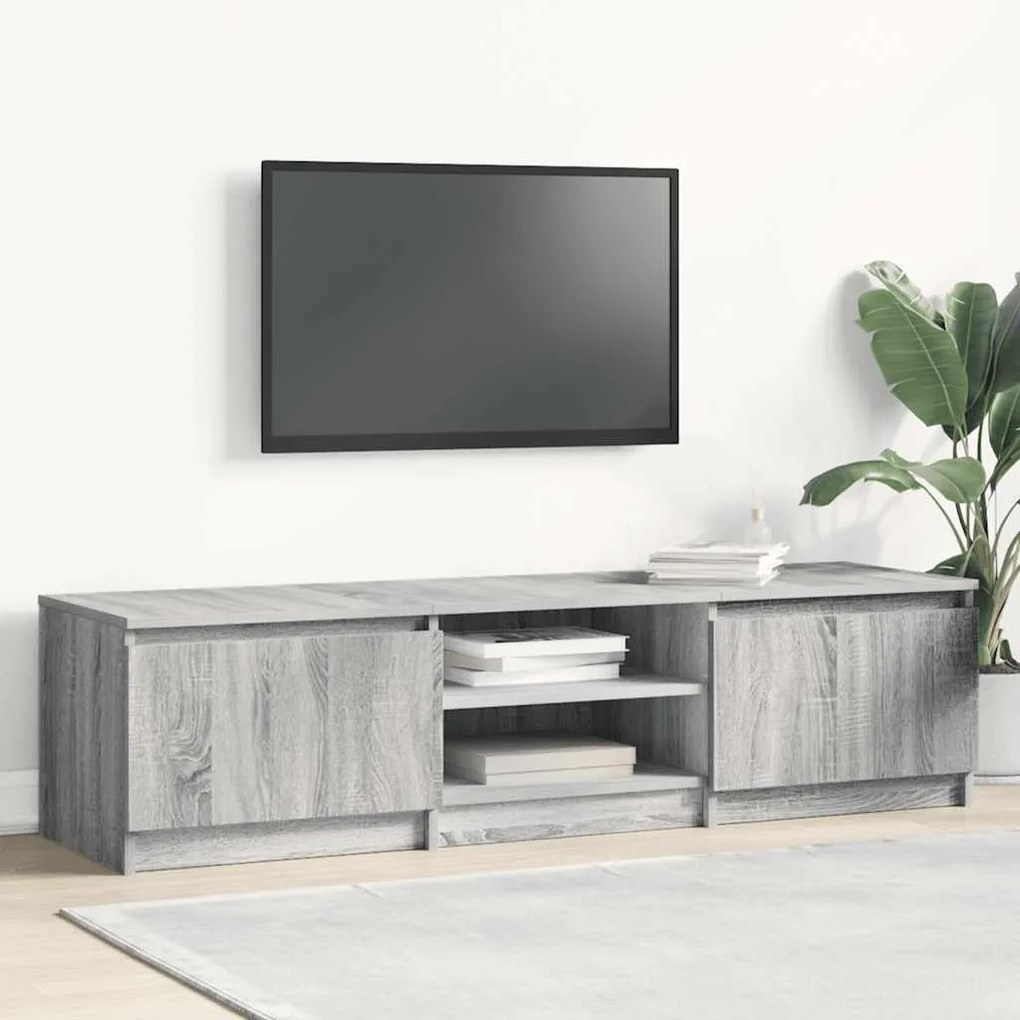 vidaXL Comodă TV, gri sonoma, 140x40x35,5 cm, lemn prelucrat