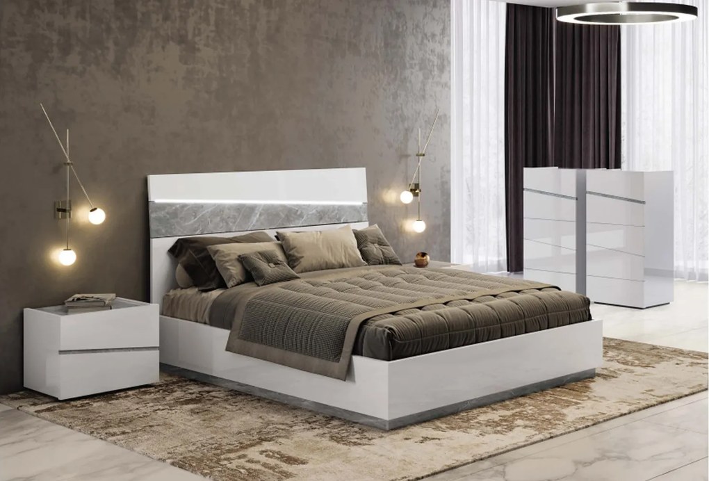 Pat lemn masiv Alba Dream cu ladă de depozitare 160/180x200cm - 180x200