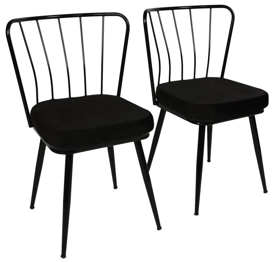 Scaune de dining negre 2 buc. din metal Yildiz – Kalune Design