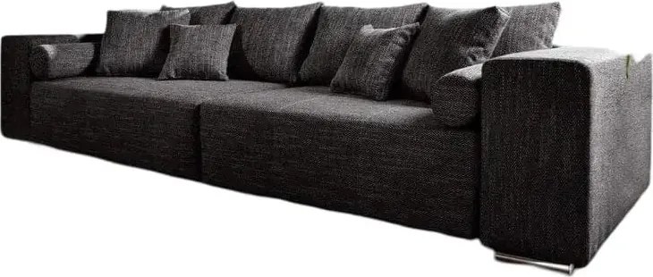 Canapea extensibilă dumonde cu ladă de depozitare si sezut confortabil din spuma high-density, Marbela Magma Black XXL 295x100 cm