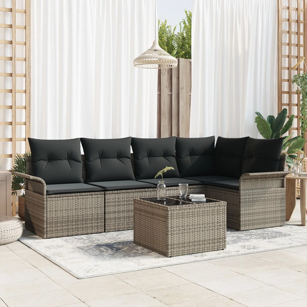 vidaXL Set de canapele pentru grădină 6 pcs 242.5 x 132.5 x 85 cm