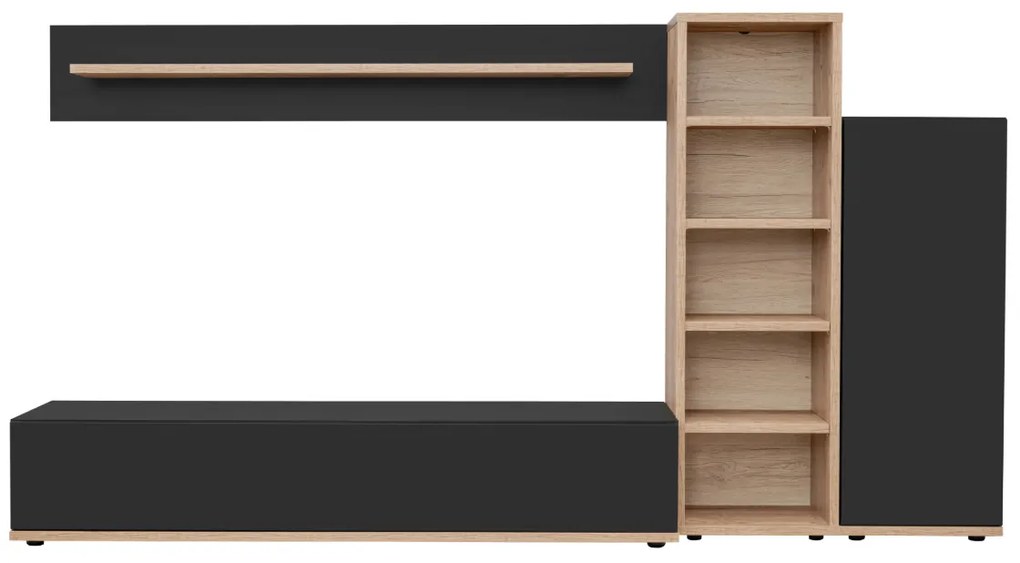 Living Sufragerie moderna, 240 cm lungime x 127 cm inaltime x 40 cm adancime, stejar  negru