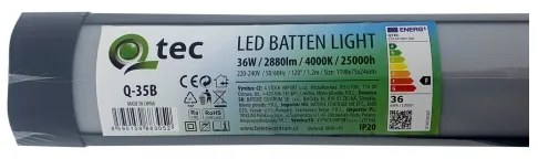 Corp de iluminat LED pentru corpuri de bucătărie QTEC LED/36W/230V 120 cm negru