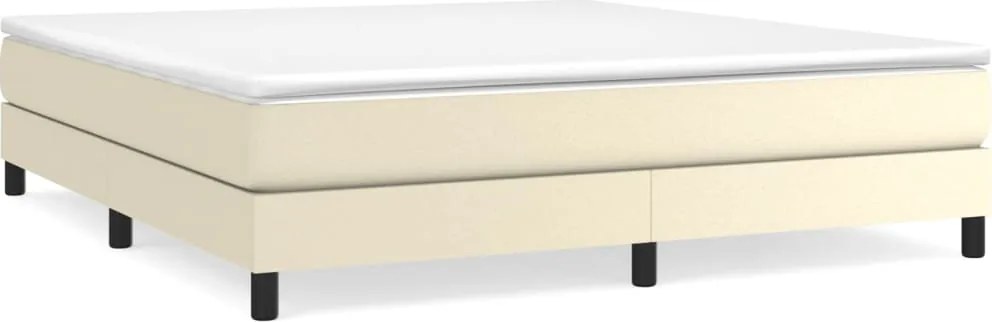 vidaXL Cadru de pat cu arcuri, crem, 160x200 cm, piele ecologică