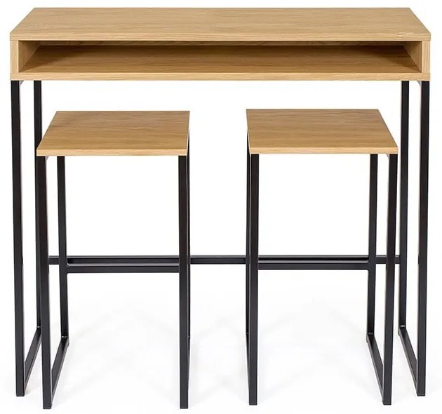 Birou cu blat cu aspect de lemn de stejar 35x100 cm Frame – Woodman