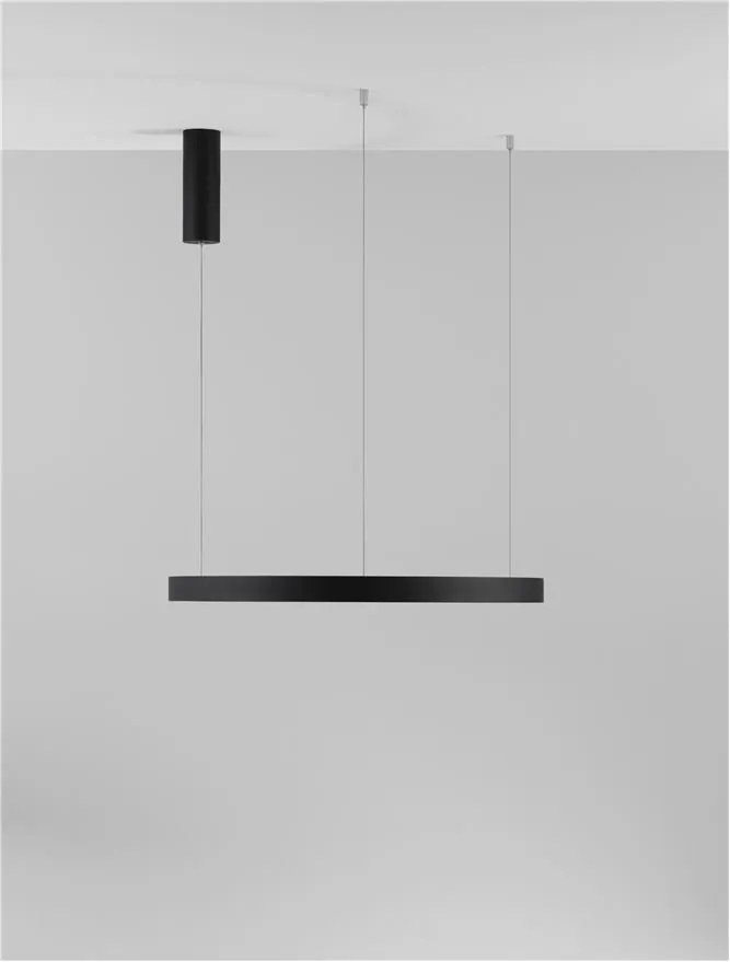 Lustra LED suspendata design modern circular PERRINE D-60cm neagra