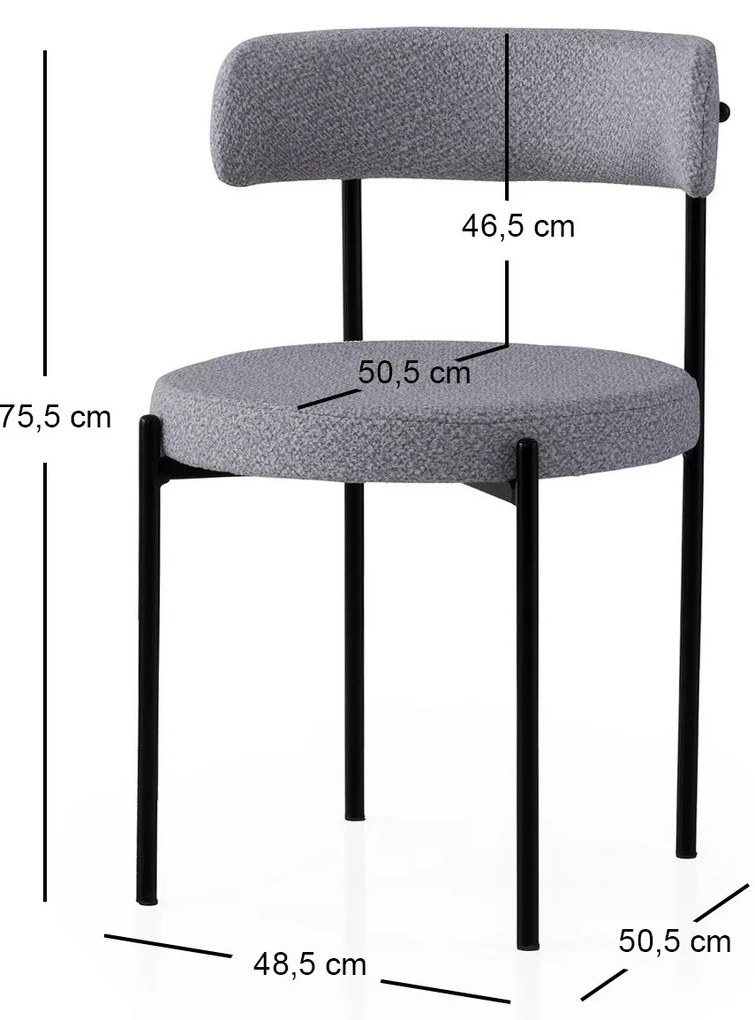 Set 2 buc. scaune bucătărie Gindera (Negru + gri închis). 1127583
