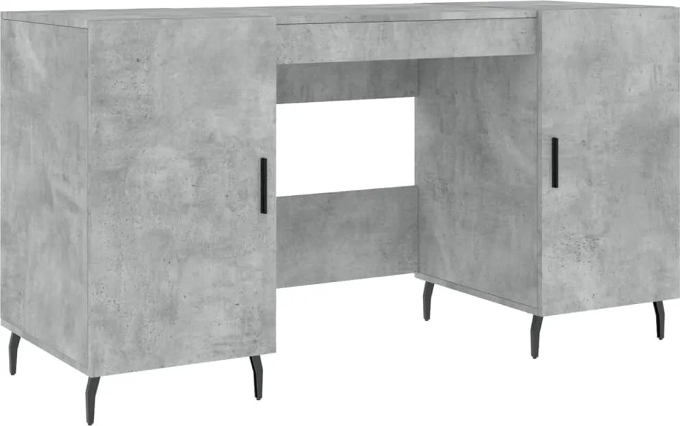 vidaXL Birou, gri beton, 140x50x75 cm, lemn compozit