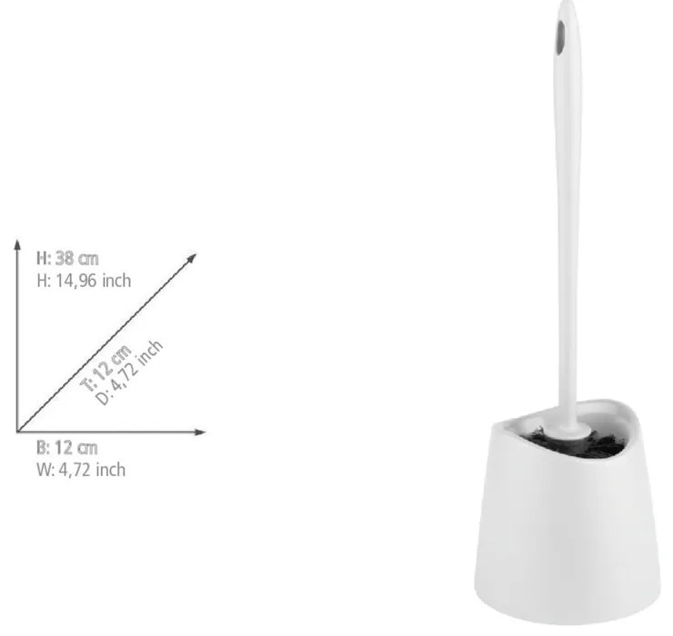 Perie de WC albă din plastic Portes – Allstar