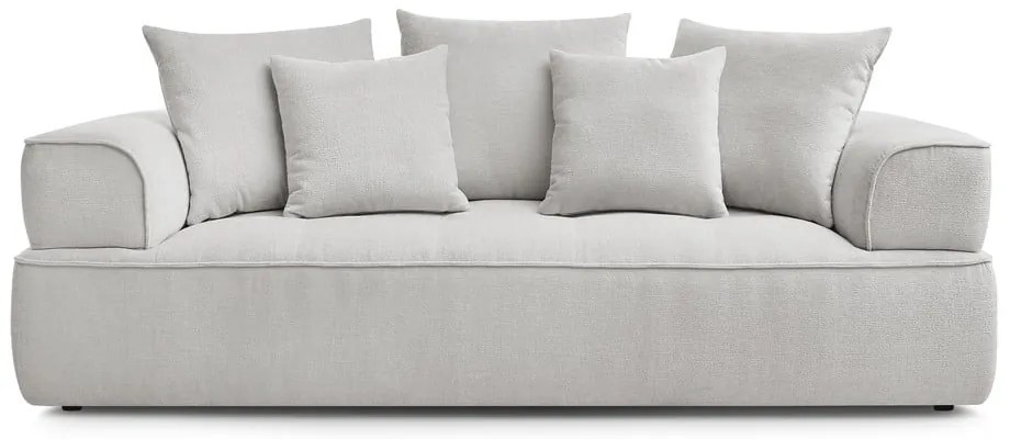 Canapea gri deschis cu tapițerie din chenille 237 cm Whesley – Bobochic Paris