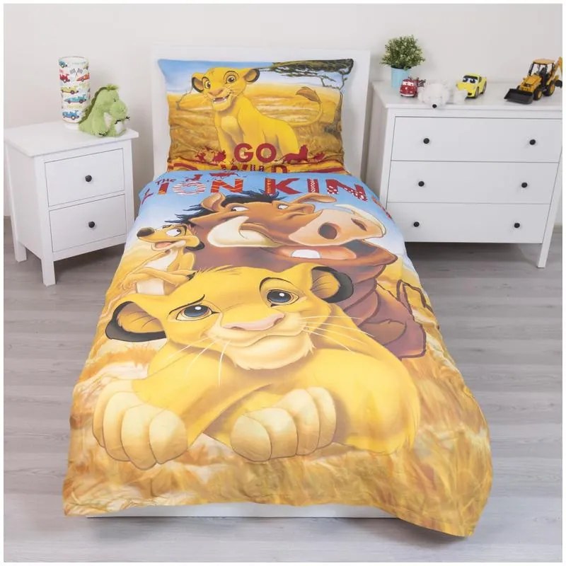 Disney Regele Leu Pride Lands Trio set de lenjerie de pat 140x200cm, 70x90 cm