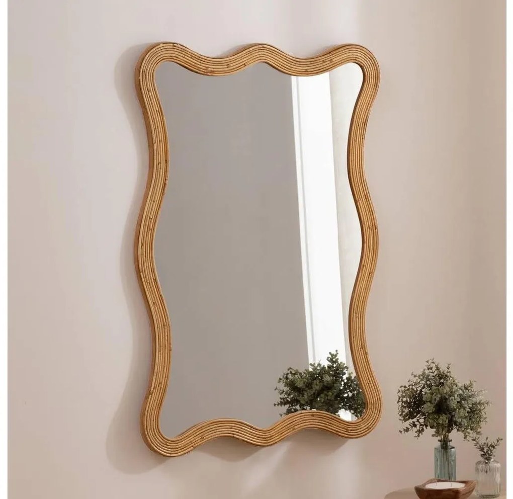 Atmosphera - Oglindă de perete MAGGIE 100x70 cm ratan