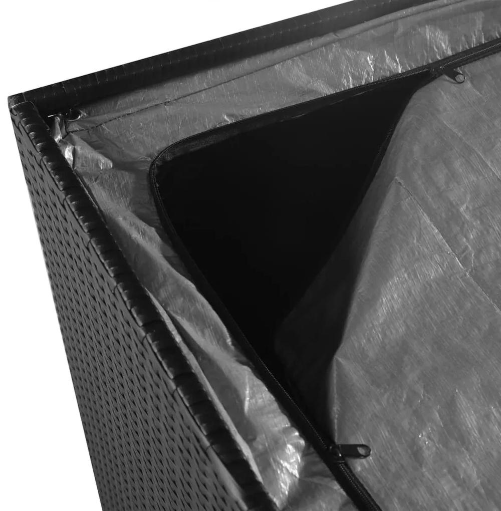 Lada de depozitare de gradina, negru, 150x100x100 cm, poliratan Negru