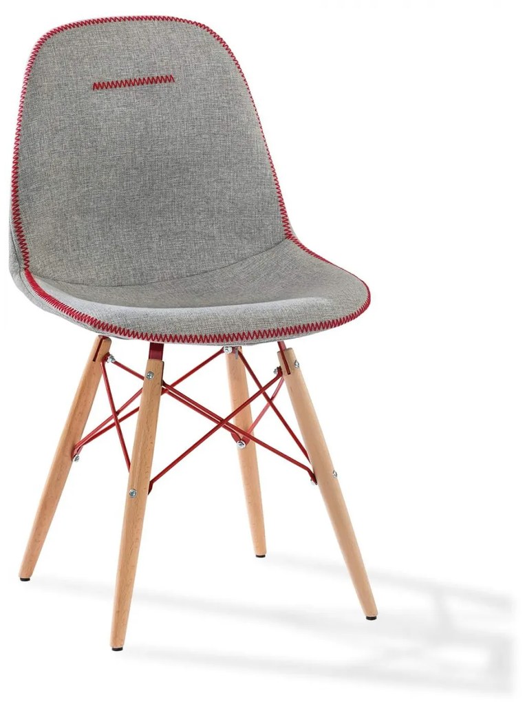 Scaun pentru copii, tapitat cu stofa cu picioare din lemn Quatro Chair Grey
