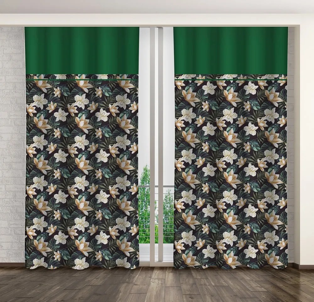 Draperie frumoasă modernă cu motiv floral Lungime: 250 cm