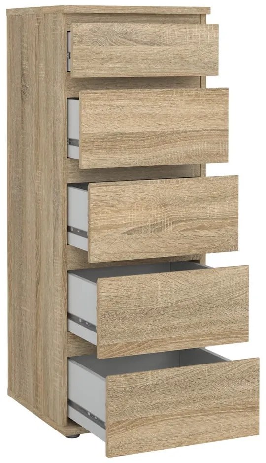 Comodă în culoare naturală înaltă cu aspect de lemn de stejar 40x107 cm Nova – Tvilum