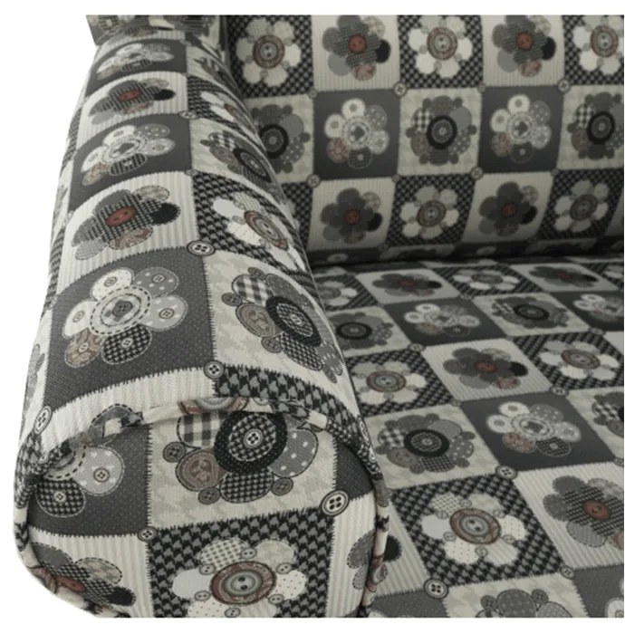 Fotoliu cu taburet, material textil în stilul patchwork N1, ASTRID