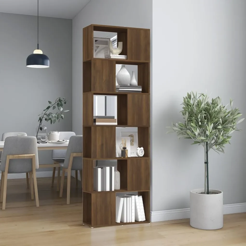 816034 vidaXL Bibliotecă/Separator de cameră, stejar maro, 60x24x186 cm