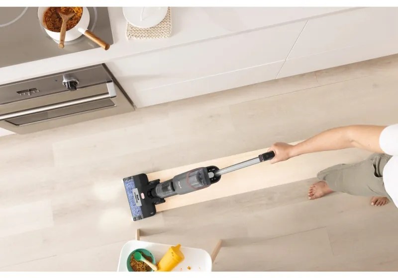 Aspirator vertical Shark HydroVac WD210EU, 170W, 0.5 L, 88 m², Auto-curatare, Autonomie 25 min, Gri