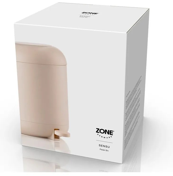 Coș de gunoi bej cu pedală din plastic 4 l Sensu – Zone