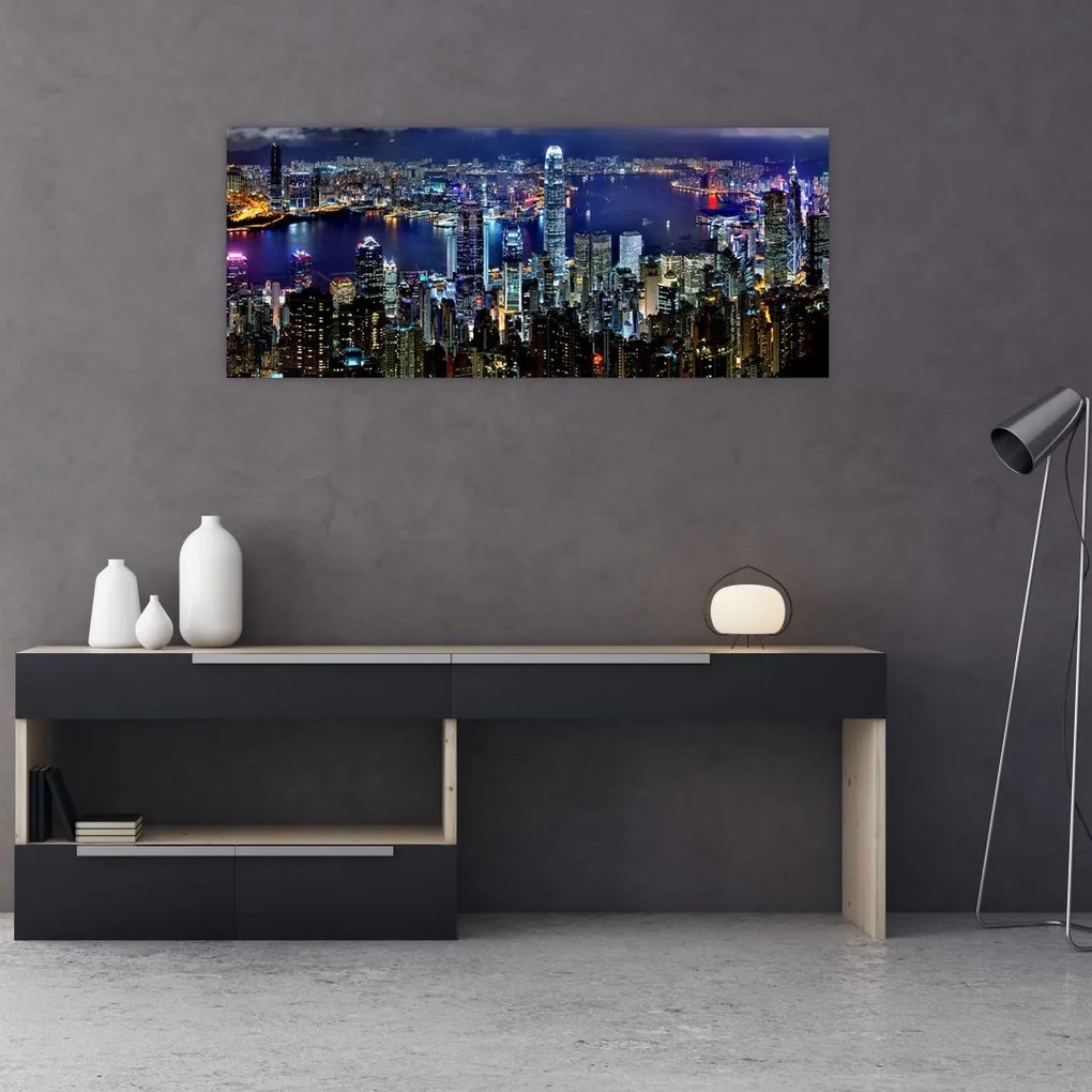 Tablou orașului nocturn (120x50 cm)