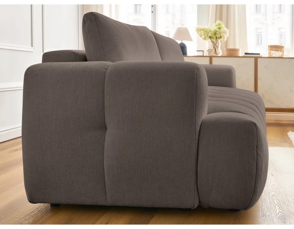 Canapea taupe extensibilă/cu spațiu de depozitare 251 cm Fuji – Bobochic Paris