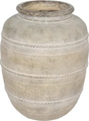 Vază decorativă, stil modern minimalist, culoare naturală, din magnezie, „Magnesia”