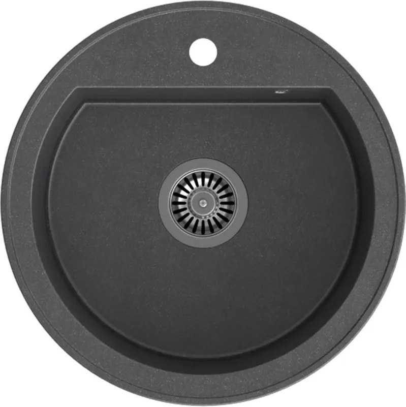 Chiuveta compozit incastrata Quadron Pop Johnny 110 negru - black dotted 43x50 cm rotunda