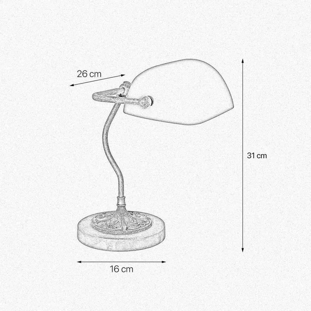 Lampa de birou din alama design clasic Banker