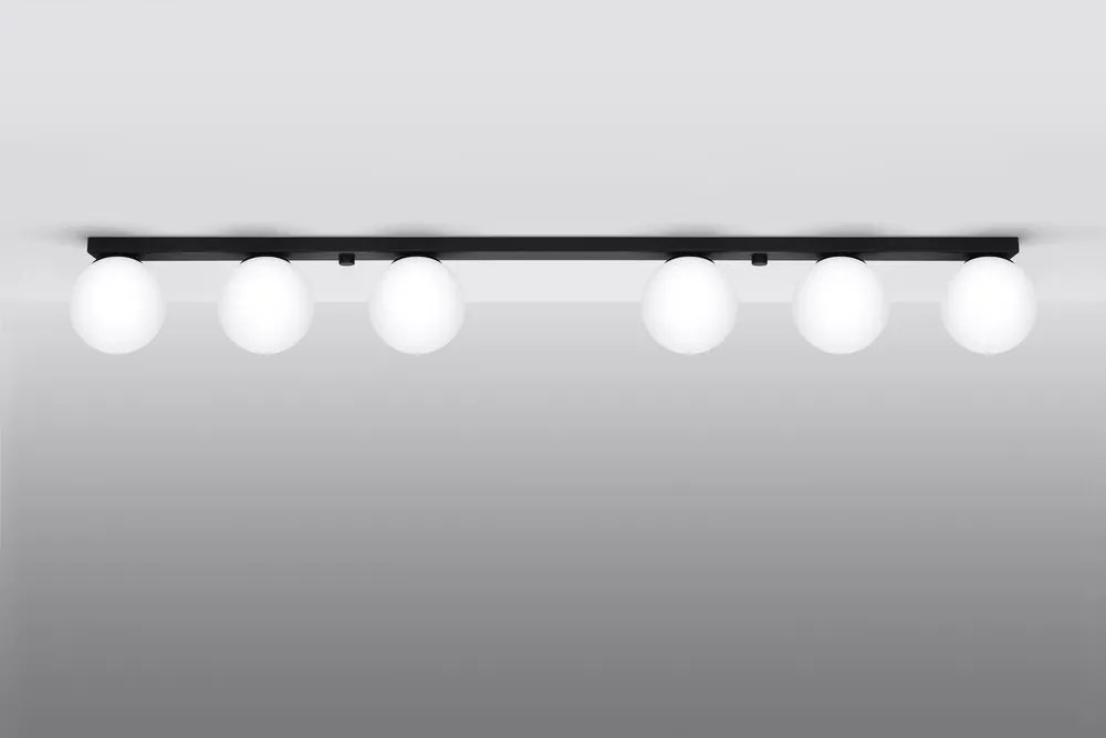 Plafonieră neagră cu abajur din sticlă ø 12 cm Umerta – Sollux