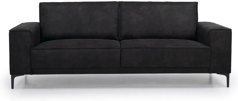 Canapea cu husa din imitație de piele Scandic Copenhagen, gri antracit, 224 cm