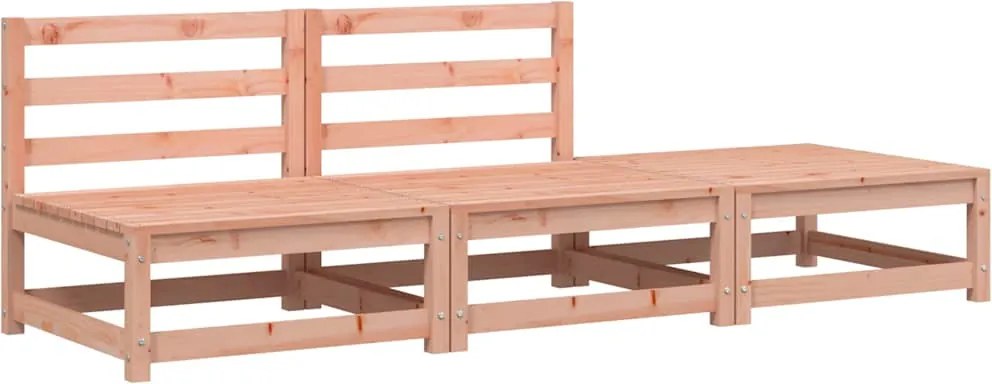 vidaXL Canapea de grădină fără cotiere cu taburet, lemn masiv douglas