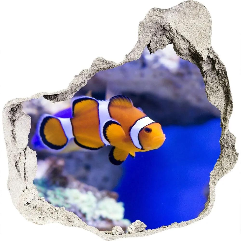 Autocolant de perete gaură 3D Clown recif de corali