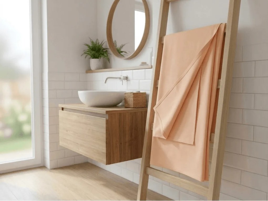 Cearsaf din bumbac STANDARD 140x240 cm, piersica