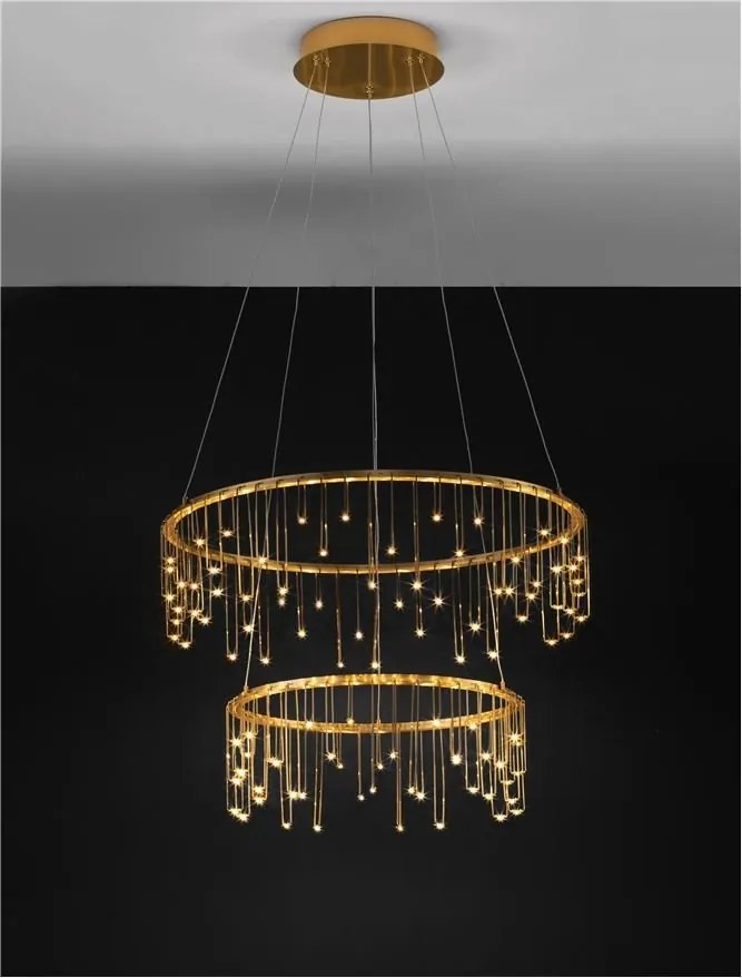Lustra LED design ambiental deosebit cu 2 inele Stellar 60cm