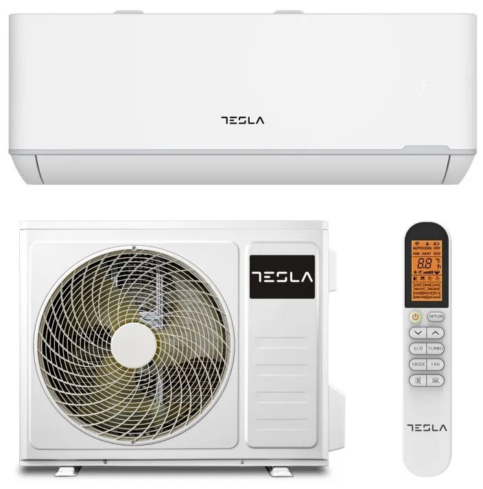 Aparat de aer conditionat invertor Tesla TT68TP21-2432IAW, 24000 BTU, A++/A+, 40 m², Wi-Fi, Turbo, Super silentios, 4 viteze, Autocuratare, Ionizator, Alb