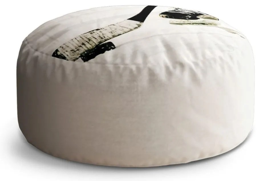 Taburet Circle hochei pe gheață, alb