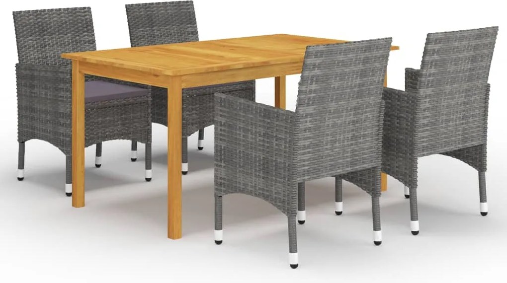 vidaXL Set mobilier de grădină, 5 piese, gri