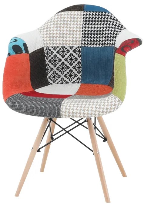 Fotoliu cu design Patchwork colorat / Fag , TOBO 3 NEW