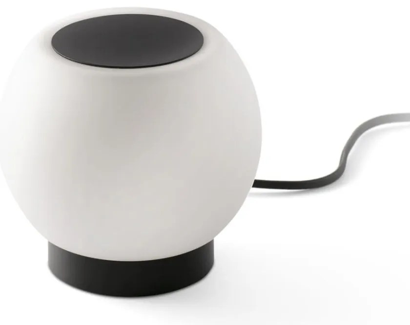 Veioza LED stil minimalist MOY negru, opal