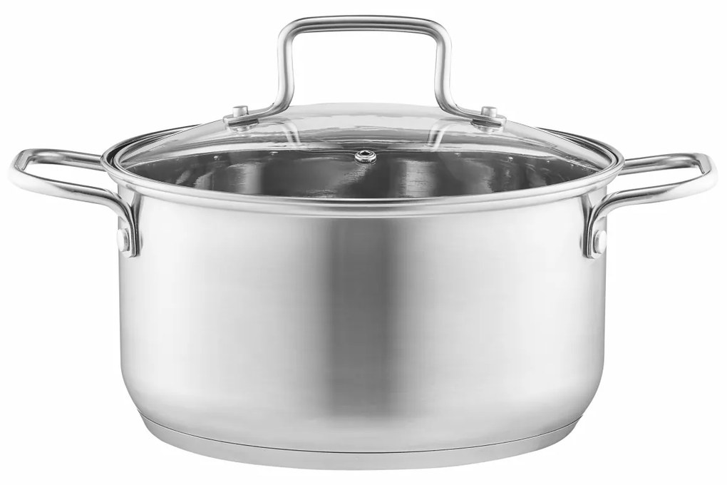 Oala inox cu capac 20cm, 3L, Hugo