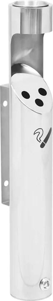 vidaXL Scrumieră montată pe perete, oțel inoxidabil