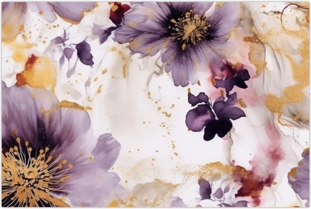 Tablou - Acuarelă flori (90x60 cm)