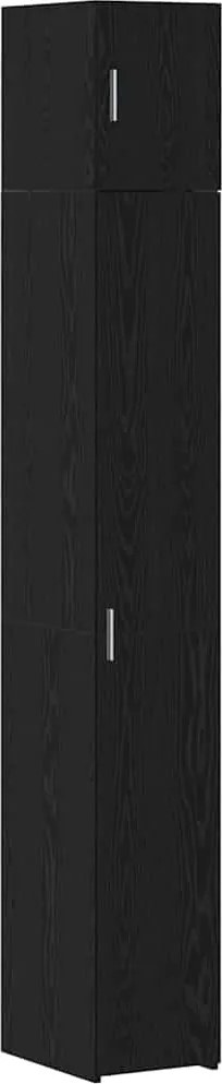 vidaXL Dulap de depozitare 3 pcs Stejar Negru 30 x 42,5 x 225 cm