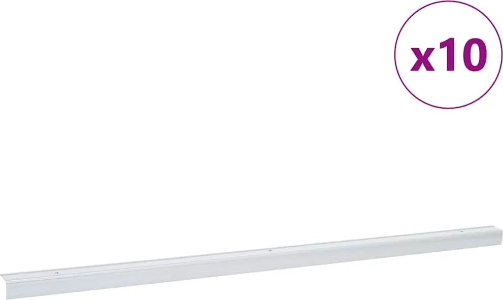 vidaXL Profile pentru marginea treptelor 10 pcs Argintiu